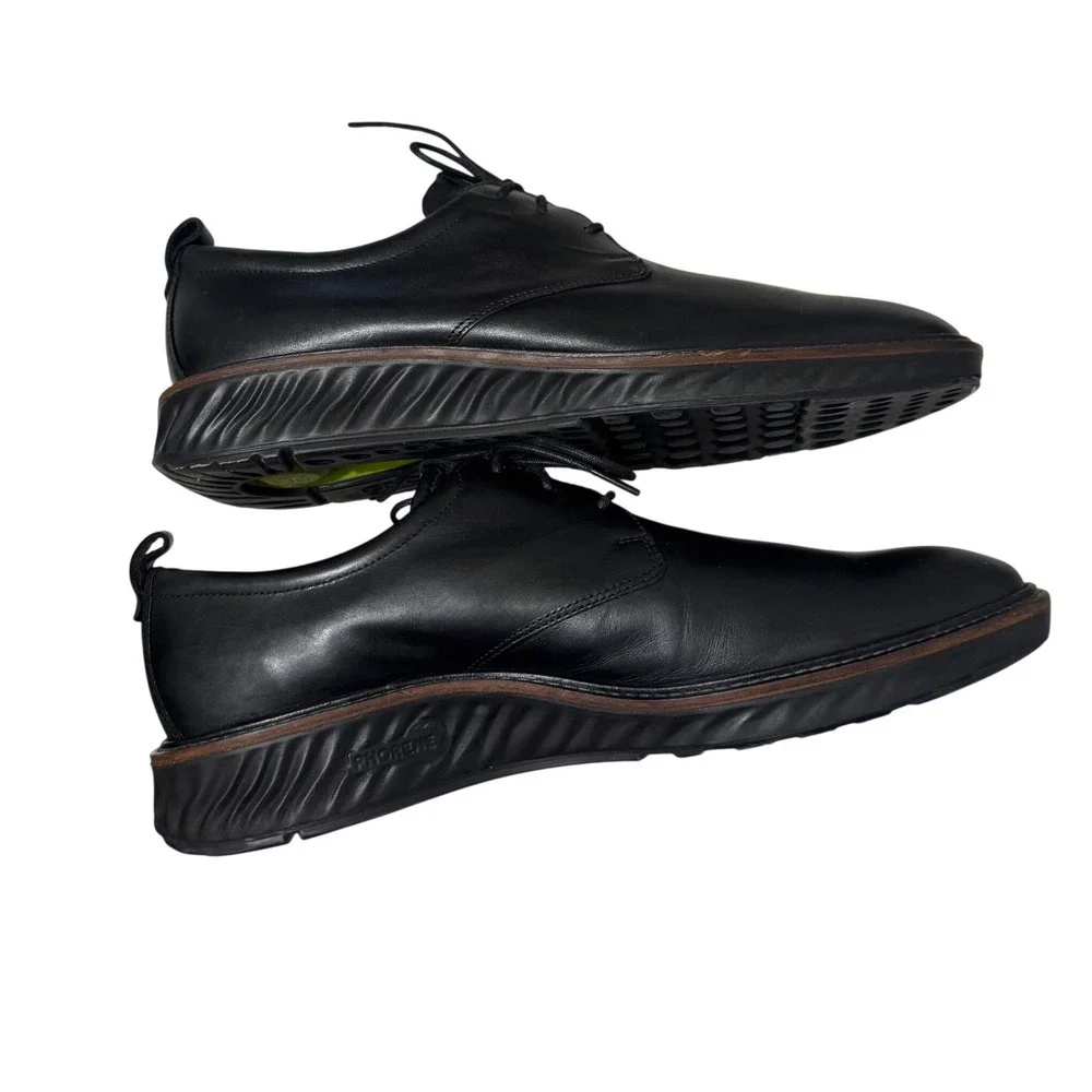 ECCO ST.1 Hybrid Plain Toe Oxford Mens 11-11.5 Black Leather Excellent 836404